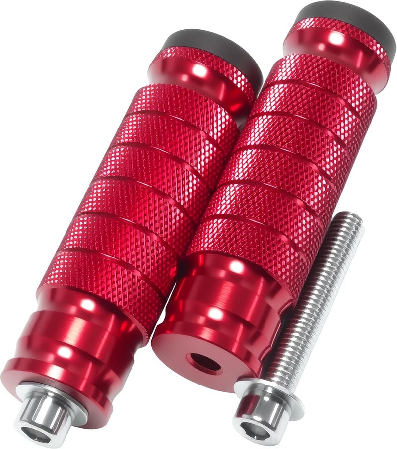 JXPANG Universal 8mm Foot Pegs CNC Aluminum Install Bolts Motorcycle Rearsets Footrest Footpegs Compatible With YAMAHA Honda Suzuki Kawasaki Ducati Aprilia (Red) - Image 5